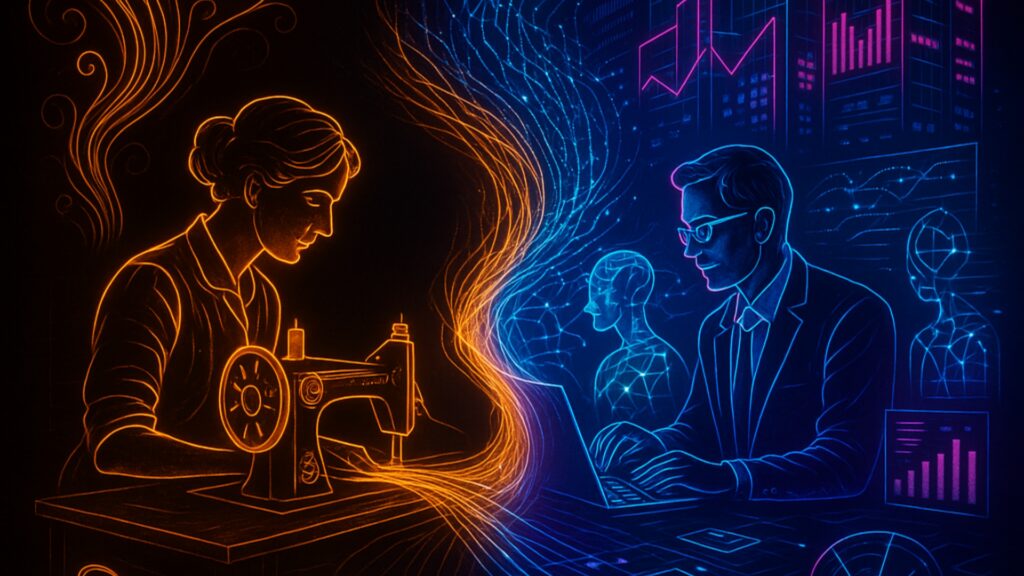 Illustration of how AI is changing the skills required for the workforce.